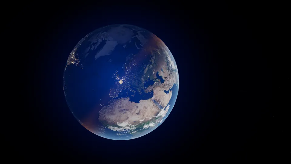 Europe and Africa from orbit, as you plan your next routes.